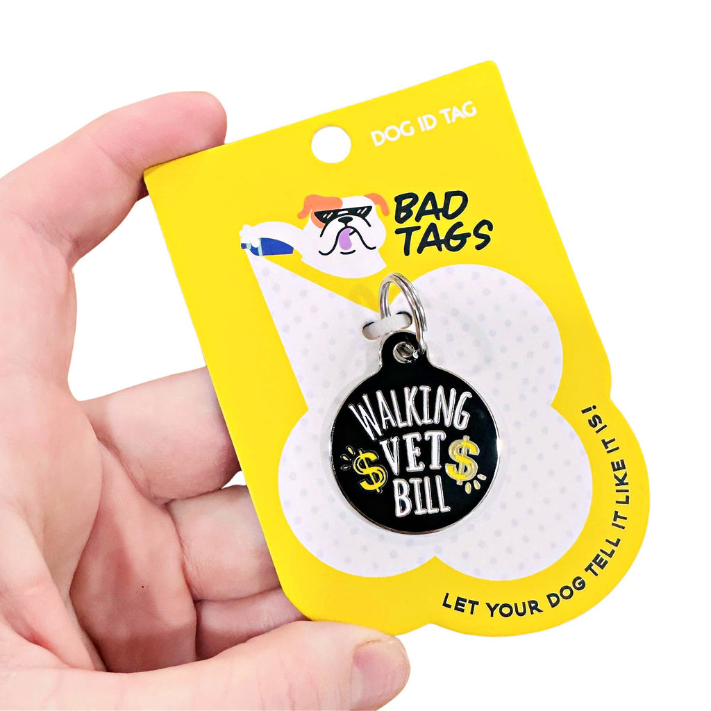 Funny Dog Charm & Pet ID Tag - Walking Vet Bill
