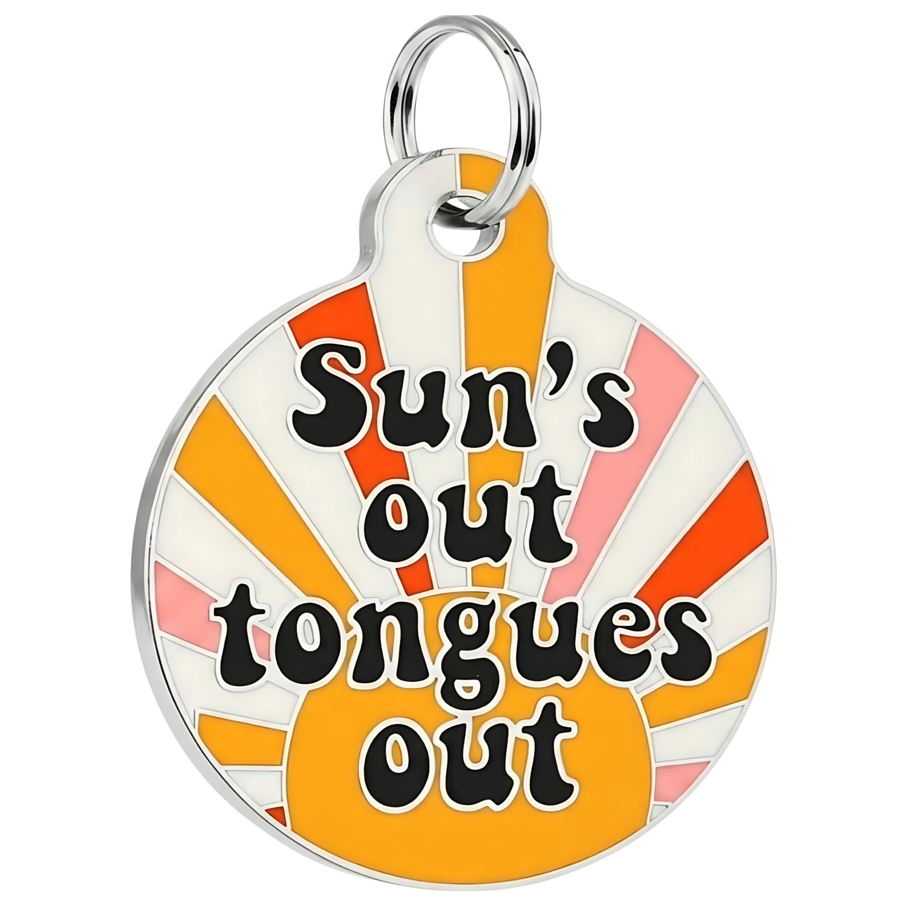 Cute Dog Charm & Pet ID Tag - Suns Out Tongues Out