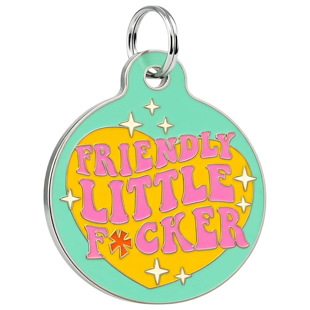 Funny Dog Charm & Pet ID Tag - Friendly Little F*cker