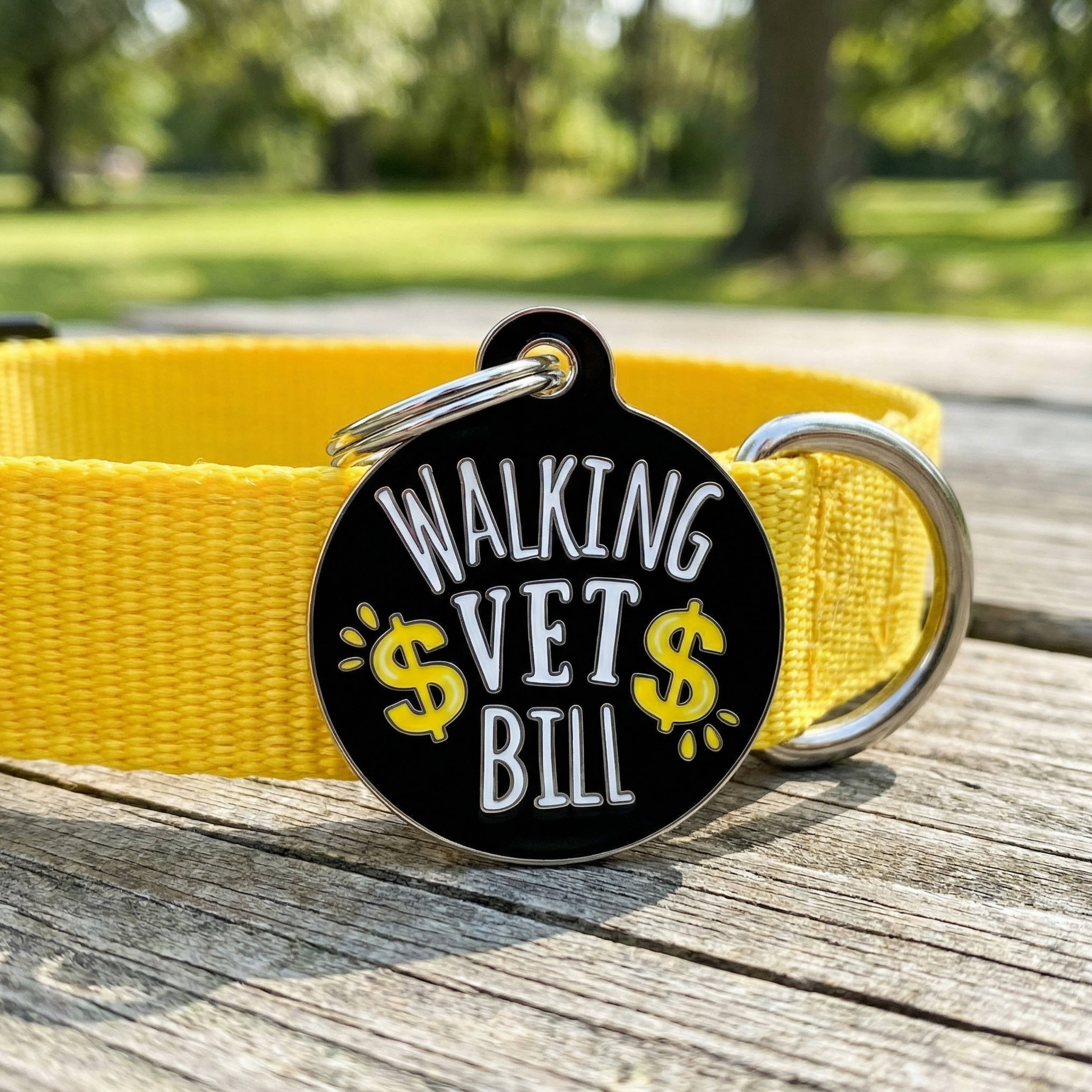 Funny Dog Charm & Pet ID Tag - Walking Vet Bill