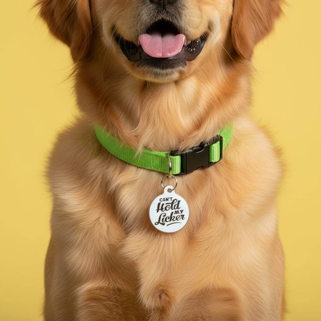 Funny Pet Accessory & Dog Tag Charm - Can't Hold my Licker