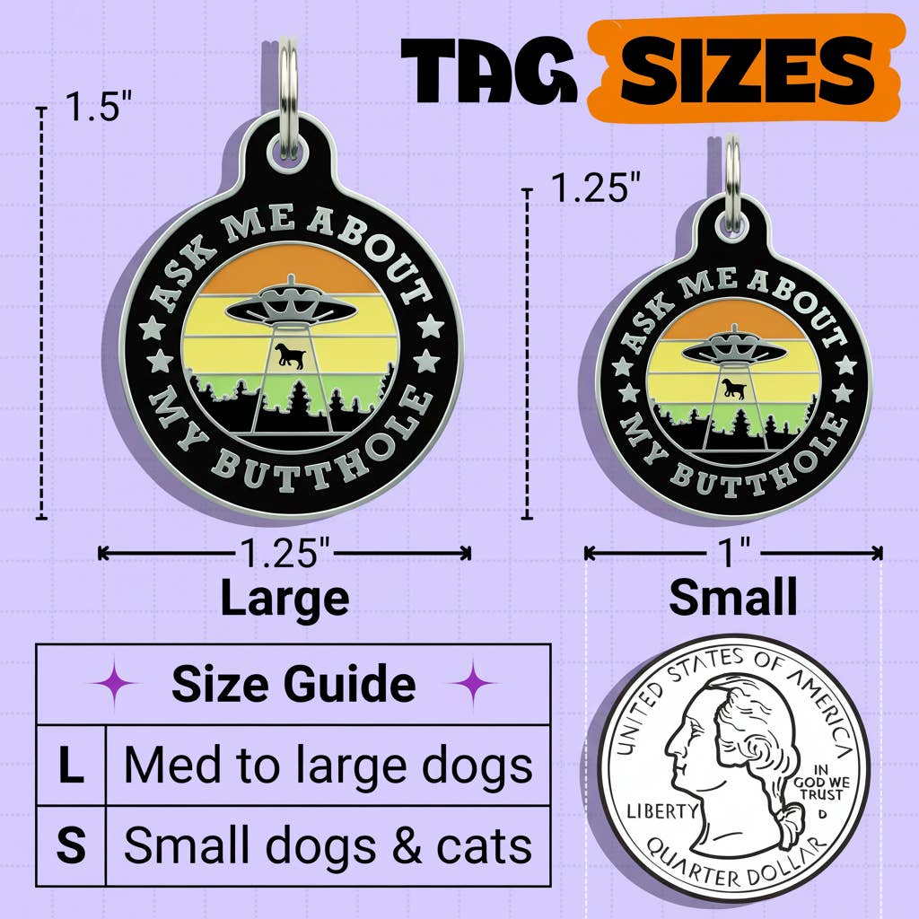Funny Dog Charm & Pet ID Accessory - Ask About my Butthole