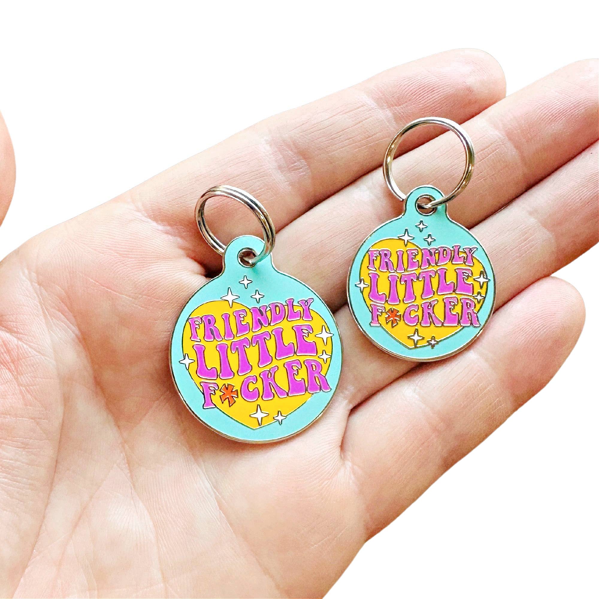 Funny Dog Charm & Pet ID Tag - Friendly Little F*cker