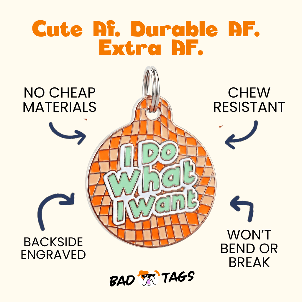 Funny Dog Tag Charm or Pet ID Tag - I Do What I Want