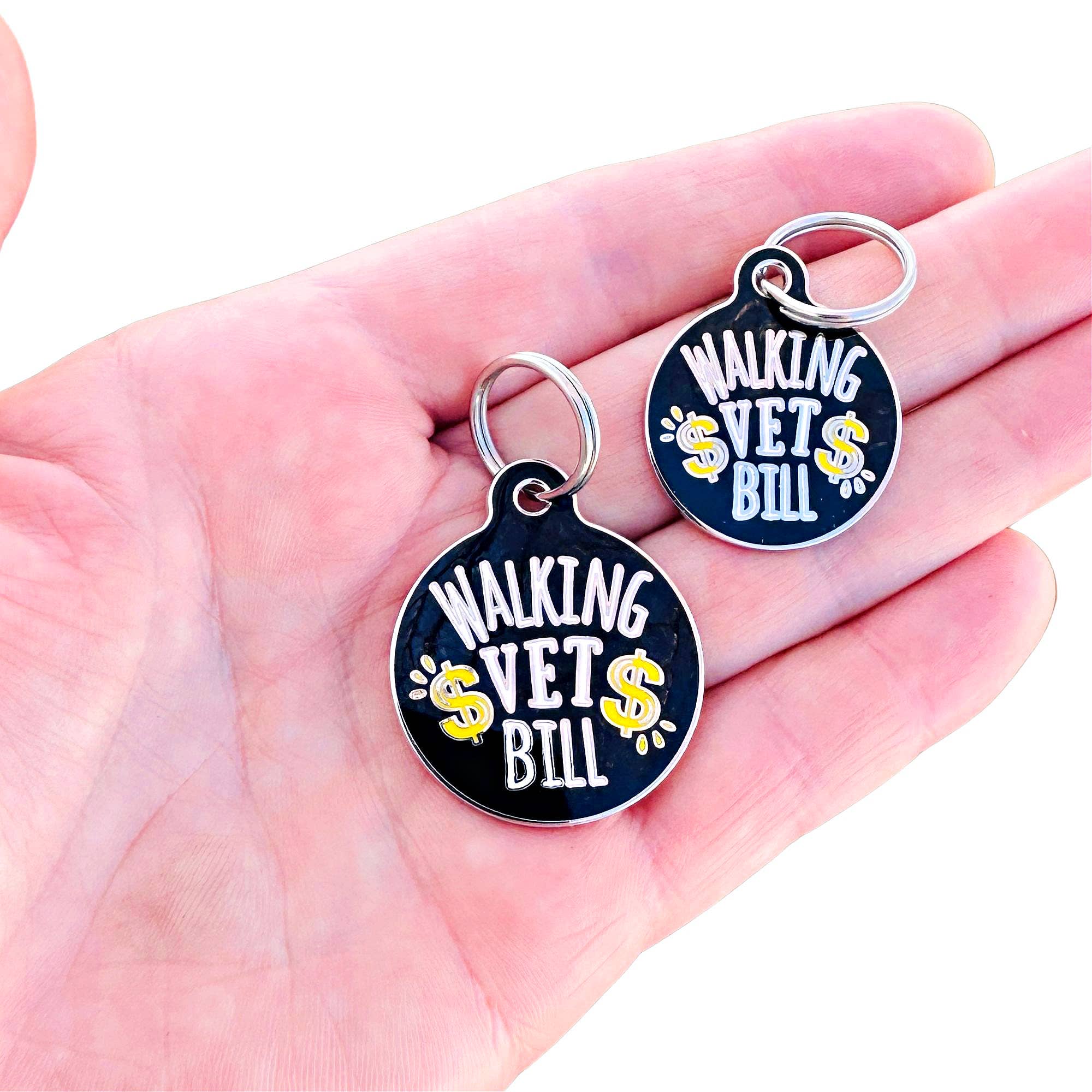 Funny Dog Charm & Pet ID Tag - Walking Vet Bill