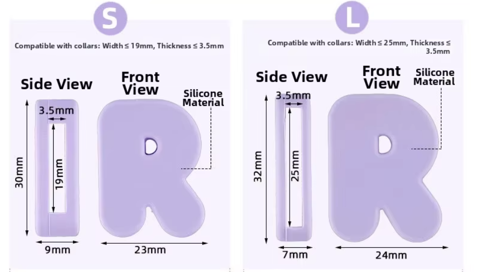 Bandithaus Silicone Slide-On Letters (Fits Collars + Leashes)
