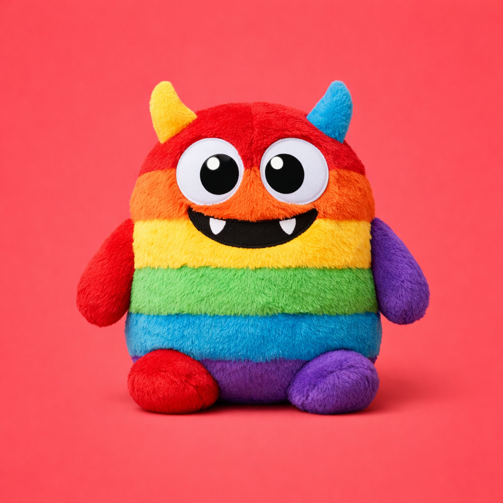 Rainbow Squeak Monster Toy
