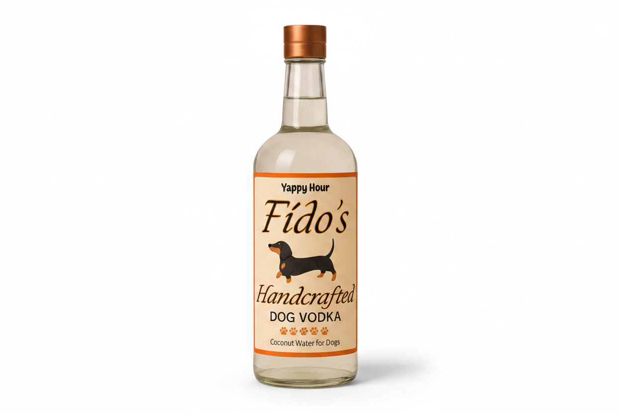 dog-themed alcoholic beverage treat on a white background